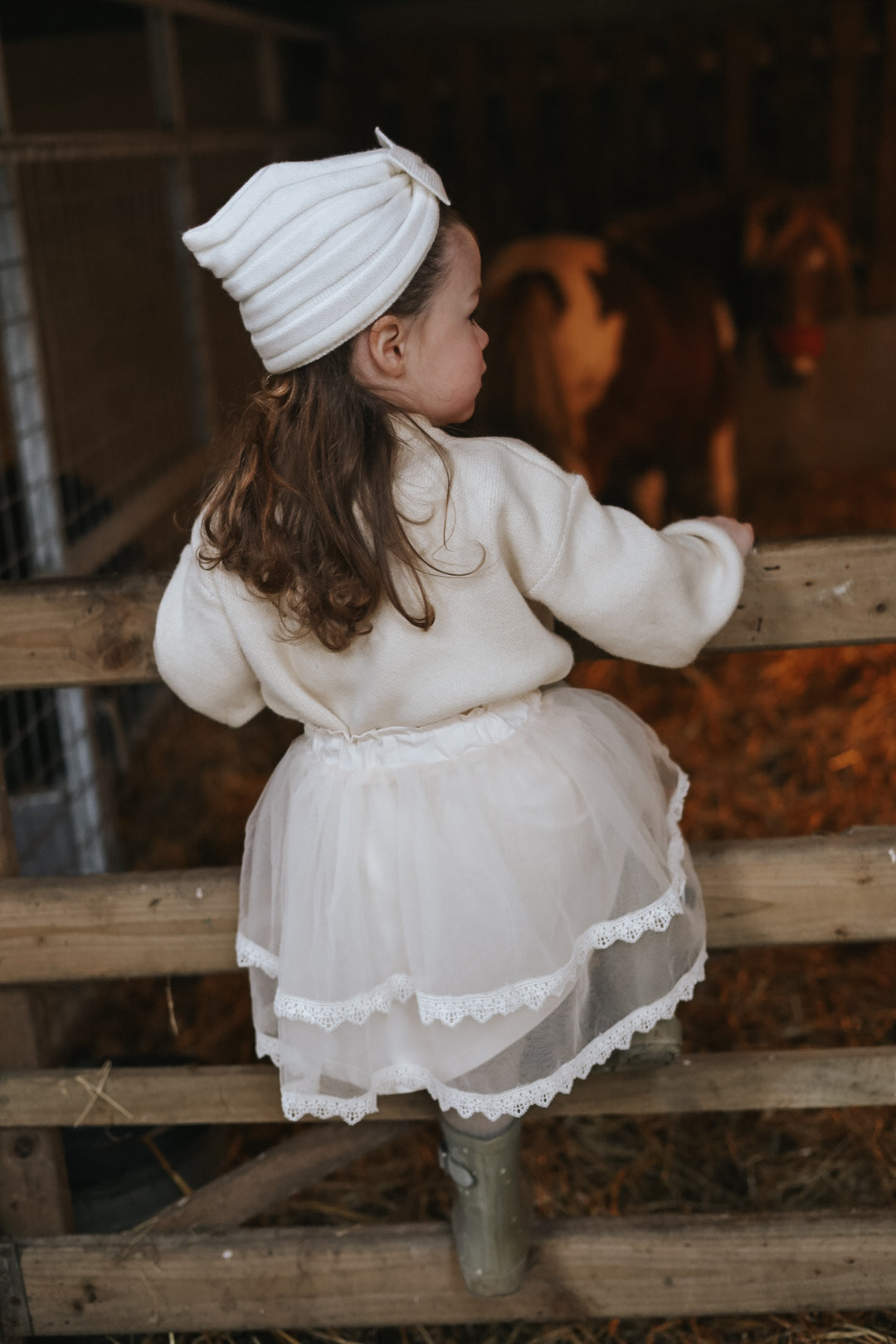 Tulle & Lace Tutu | 100% Cotton Lined | Two Tiered | Cream