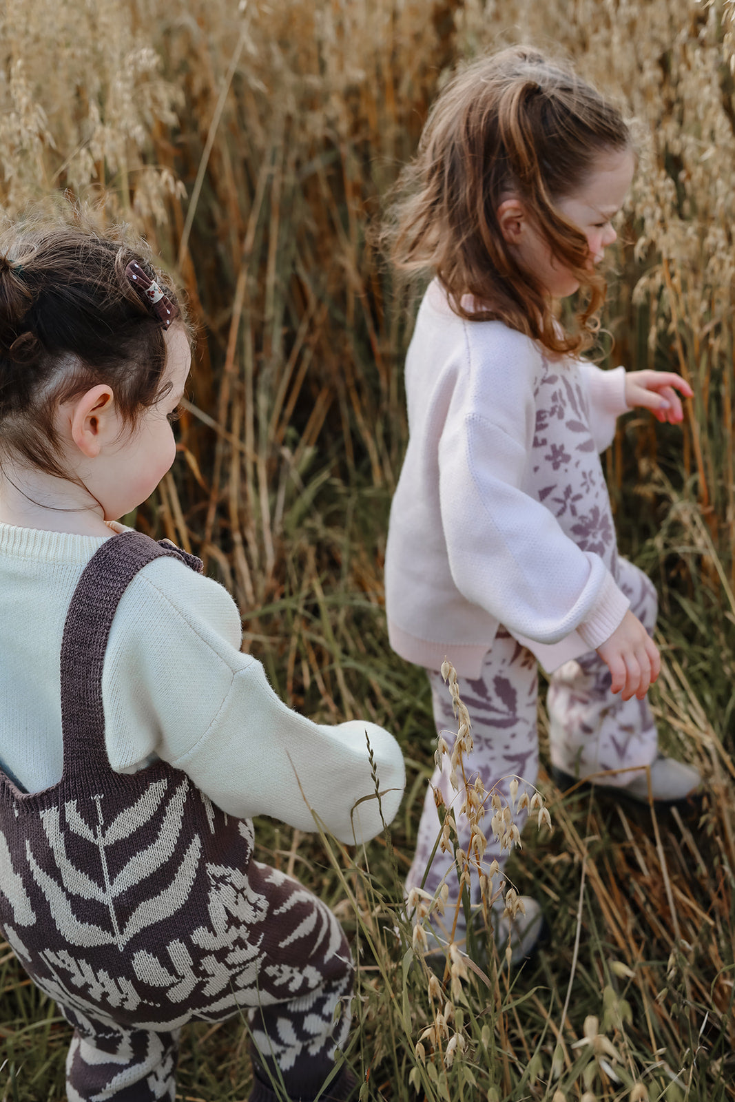 Leafy Floral Knitted Flares| Scallop edge Bottoms | Super Soft Bamboo | Bubblegum & Lilac