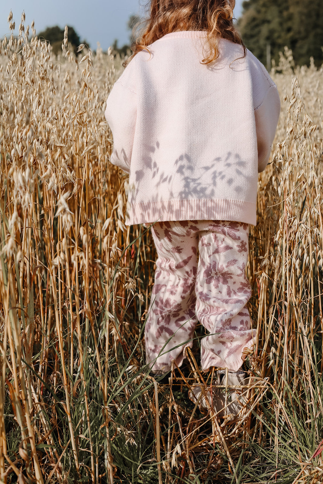 Leafy Floral Knitted Flares| Scallop edge Bottoms | Super Soft Bamboo | Bubblegum & Lilac