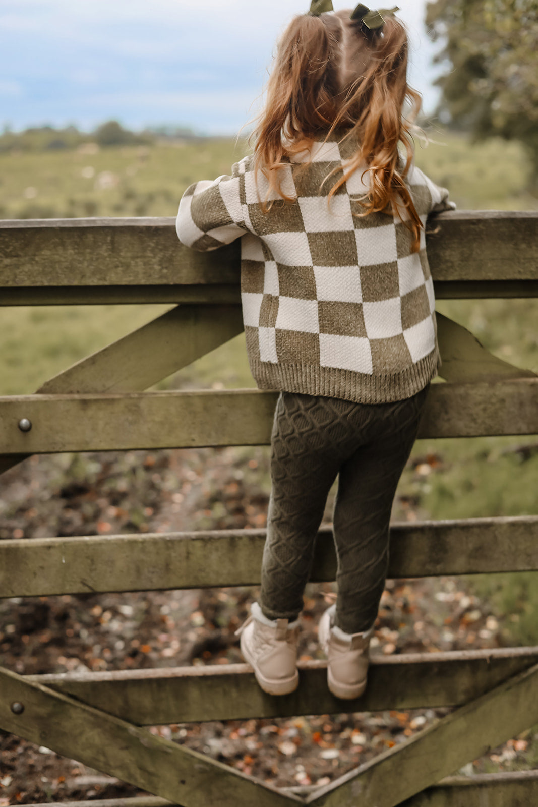 Wave Knit Leggings | Khaki Green | Super soft Bamboo