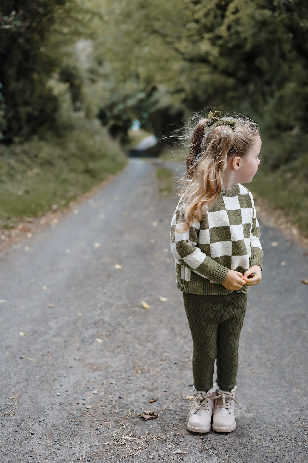 Wave Knit Leggings | Khaki Green | Super soft Bamboo